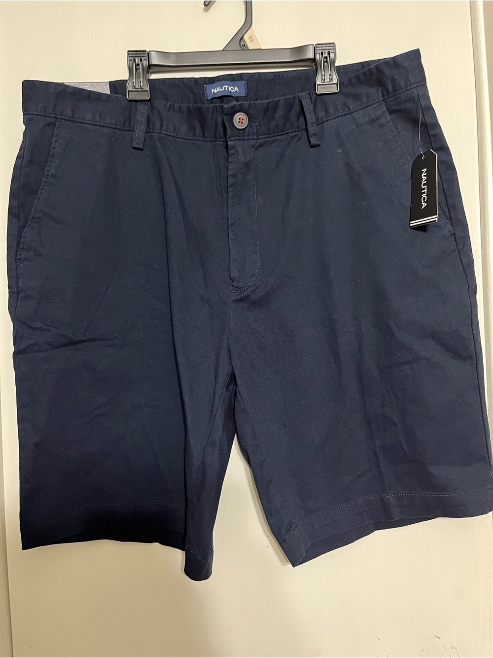 Nautica Men's Dark Navy Flat Front Chino Shorts